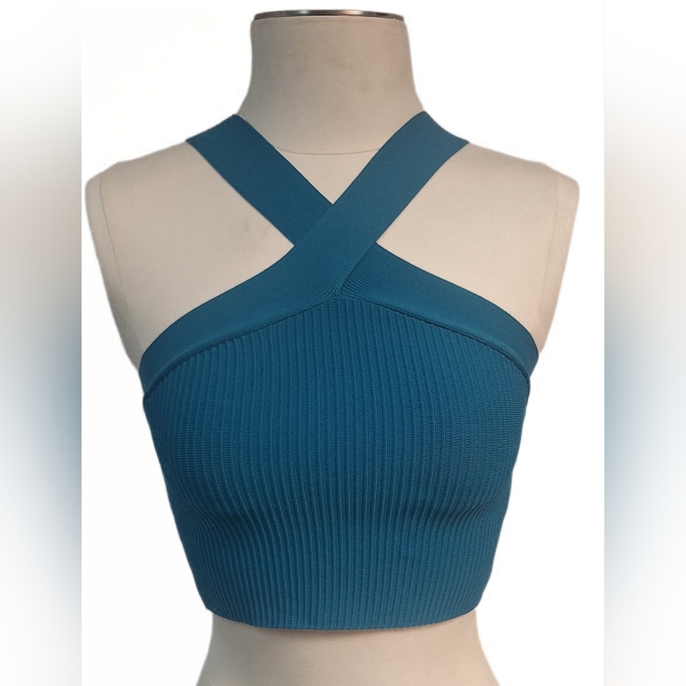 Teal Bandage Bodycon Cropped Top